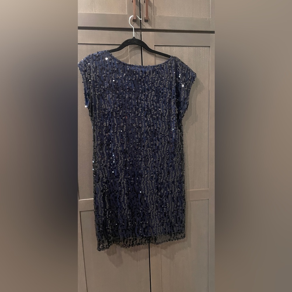 Laundry by Design Navy & Black Sequin Shift Dress